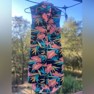 Vans Hawaiian Print Collared Button-up Dress